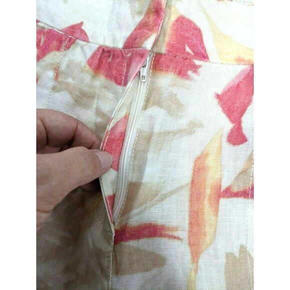 Chico's Tropical 100% Linen Pants Havana Shores Wide leg Multicolor - Picture 8 of 12